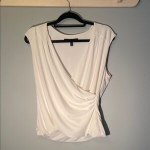 White House Black Market Draped White Blouse